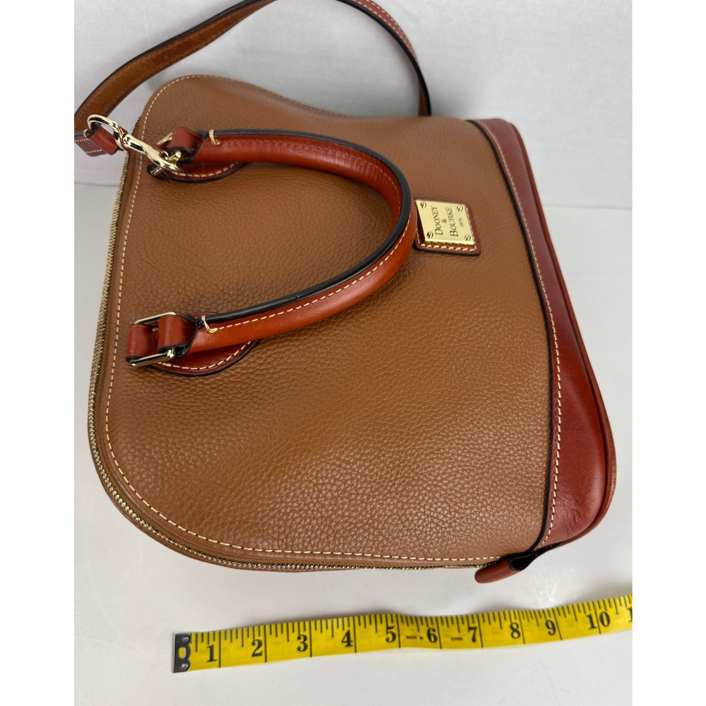 Dooney & Bourke Pebble Grain Zip Zip Satchel Tan Brown Purse Leather Handbag - Picture 8 of 16